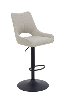 Стул барный "Rockport H" поворотный (БЕЖЕВЫЙ / ЧЕРНЫЙ. Ш 495 * Г 570 * В 980-1195 мм)