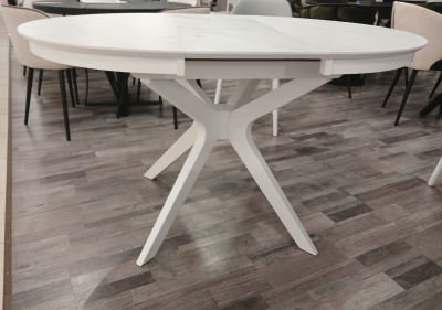 Стол обеденный "Твига-1" раскладной. 1000-1350*1000*780 (HPL 8099 / BST. Размеры 1000 - 1350 мм * 1000 мм * 780 мм)