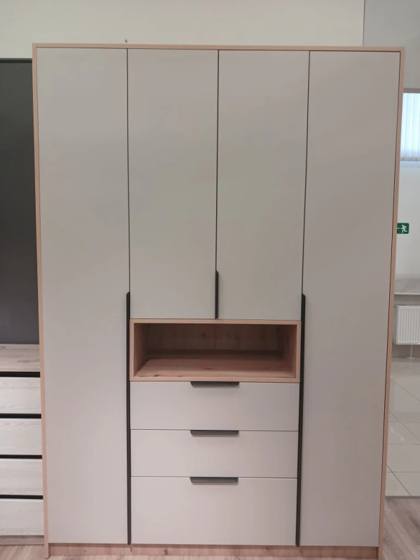 Шкаф "ФЁСТ" 1600*2350*530. Дуб Артисан/ Кашемир серый.