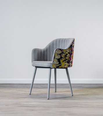 Стул кухонный "Палермо II" Гобелен (ВЕЛЮР DREAM STEEL / ГОБЕЛЕН МИССОНИ/ CЕРЫЙ МУАР)