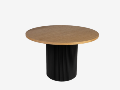 Стол обеденный "Колизей" (ДУБ НАТУРАЛЬНЫЙ / МДФ ЭМАЛЬ С ФРЕЗЕРОВКОЙ RAL 7021. Размеры 1150 мм * 760 мм)