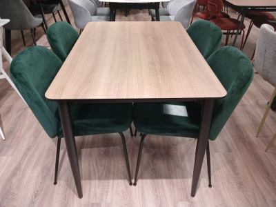 Стол обеденный F-1684-4. 1200*800*760 (FUDAYINGJIA-2408 / ЧЕРНЫЙ МАТОВЫЙ. Размер 1200 мм * 800 мм * 760 мм)