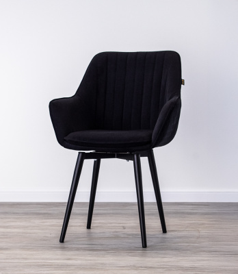 Стул кухонный "Версаль" Гобелен поворотный (Цвет ЧЁРНЫЙ / ГОБЕЛЕН АКУЛА / ЧЁРНЫЙ МУАР, Размер 580 мм * 830 мм * 500 мм)