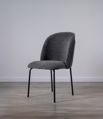 Стул кухонный DR-1255 (Цвет ТКАНЬ OTE ANGUS 458 СЕРЫЙ / ЧЁРНЫЙ МАТОВЫЙ, Размер 510 мм * 865 мм * 590 мм)