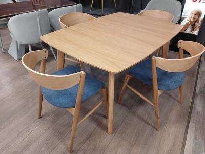 Стол обеденный "ФРАНК-2" раскладной. 1000-1400-1800*1000-750 мм (ШПОН ДУБА / МАССИВ ДУБА. Ш 1000-1400-1800 * Г 1000 * В 750 мм)