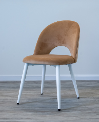 Стул кухонный DR-20178C-1 (Цвет ВЕЛЮР БЕЖЕВЫЙ / БЕЛЫЙ, Размер 500 мм * 865 мм * 580 мм)