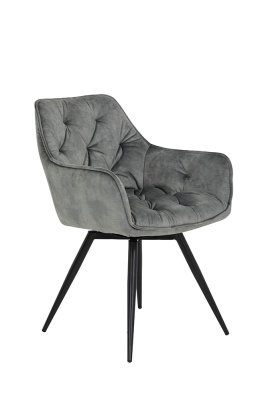 Кресло "Florentina S" поворотное  (Цвет ВЕЛЮР СЕРЫЙ 50 / ЧЁРНЫЙ, Размер 560 мм * 820 мм * 630 мм)