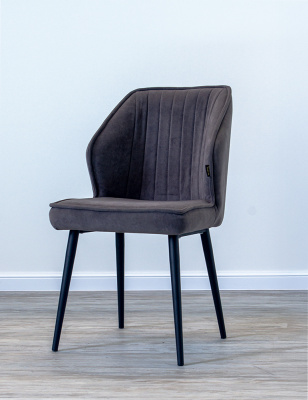 Стул кухонный "Император" (Цвет ВЕЛЮР DREAM STONE / ЧЁРНЫЙ МУАР, Размер 450 мм * 850 мм * 500 мм)