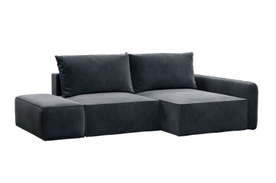 Диван угловой с банкеткой "Портленд" (АНТРАЦИТ. Размер 264 см * 152 см* 64 см)