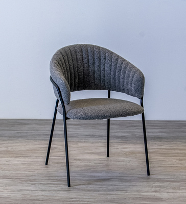 Стул кухонный DX 2455 (Цвет ТКАНЬ UF995-11 СЕРЫЙ / ЧЁРНЫЙ МАТОВЫЙ, Размер 550 мм * 530 мм * 810 мм)