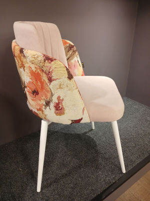 Стул кухонный "ПЕНЕЛОПА" поворотный (ВЕЛЮР LOVERS 5 / БЕЛЫЙ МУАР. 840мм *510 мм *480 мм)