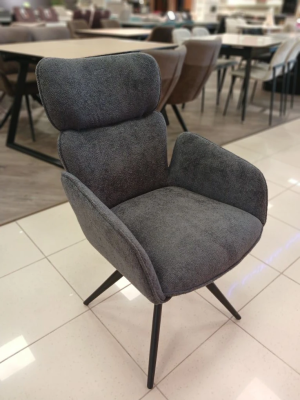 Стул "ТРИС 360" поворотный (BELLA 14 ANTRACITE / НОЖКИ ЧЕРНЫЕ)