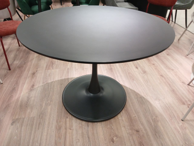 Стол обеденный DR-212B-10. 1100*760 (HPL STORM BLACK КРОМКА ЧЕРНАЯ / DARK GREY-3. Размер 1100 мм * 760 мм)