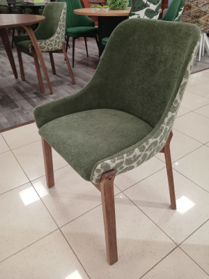 Стул кухонный "ГРАНД". 590*575*870 мм (ОРЕХ АМЕРИКАНСКИЙ / ОБИВКА ТКАНЬ SPHERE 792 ЗЕЛЕНЫЙ / FJOFD 694 ЗЕЛЕНЫЙ. Ш 590 * Г 575 * В 870 мм )