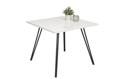 Стол обеденный "JENNIFER  II T" (ГЛЯНЦЕВЫЙ БЕЛЫЙ 53 / ЧЁРНЫЙ 03, 900 мм * 760 мм * 900 мм)