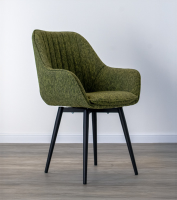 Стул кухонный "Версаль" поворотный (Цвет ЗЕЛЁНЫЙ / ЧЁРНЫЙ МУАР, Размер 580 мм * 830 мм * 500 мм)