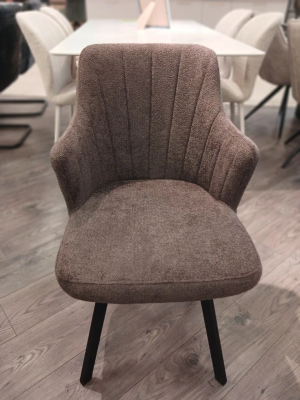 Стул "ХАНТ 360" поворотный (BELLA 06 BROWN / НОЖКИ ЧЕРНЫЕ)