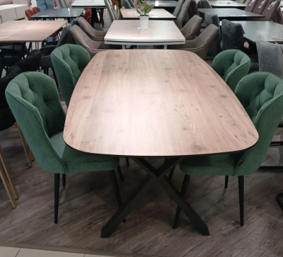 Стол обеденный F-1829E. 1000*2000*760 мм (VINTAGE OAK / ЧЕРНЫЙ МАТОВЫЙ. Размер 1000 мм * 2000 мм * 760 мм)
