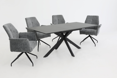 Кресло "Viktoria S" поворотное (СВЕТЛО-СЕРЫЙ / ЧЕРНЫЙ. Ш XL 710 * Г 680 * В 930 мм)