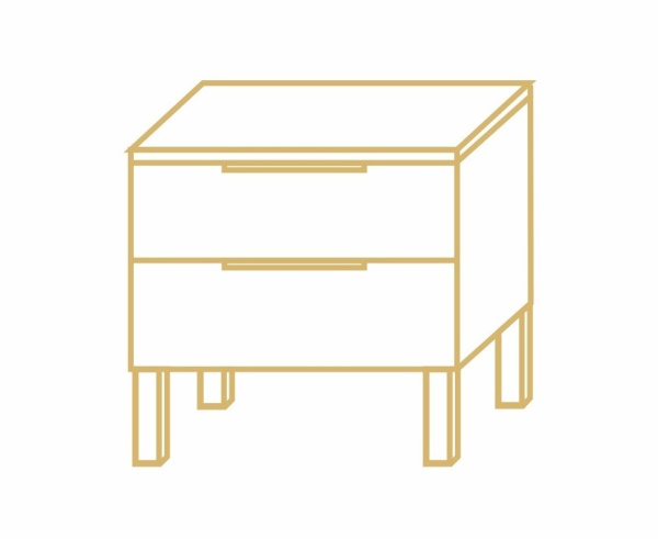 Тумба прикроватная "Кашемир" / черный или золото. 450*560*450