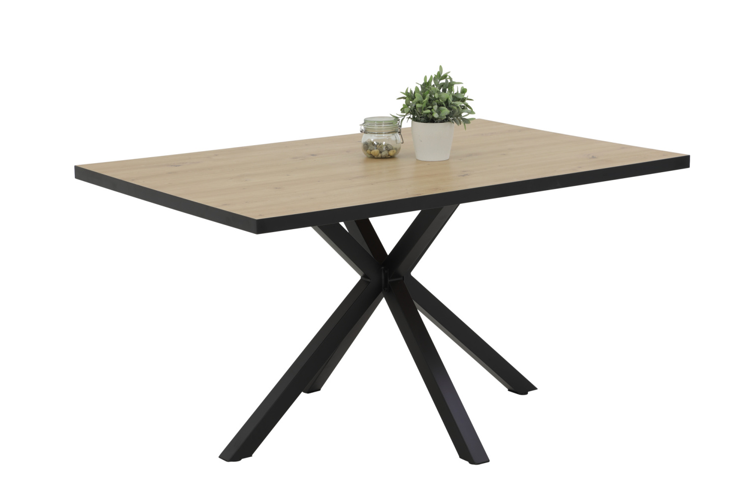 Стол обеденный Cleo T (ДУБ АРТИЗАН / ЧЁРНЫЙ, 123168 10/03, 1400 мм * 760 мм * 900 мм)