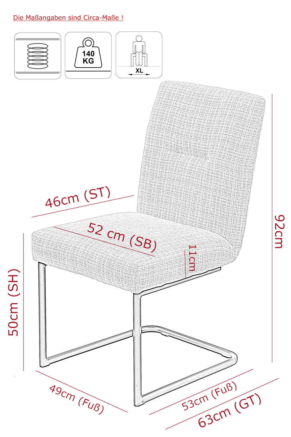 Стул кухонный балансирующий "Cleo I S" (КРЕМОВЫЙ / ЧЕРНЫЙ / Ш 520 * Г 630 * В 920 мм)