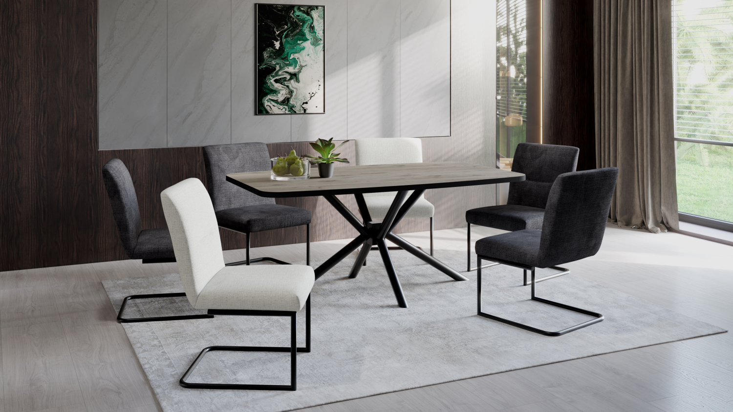 Стул кухонный балансирующий "Cleo I S" (КРЕМОВЫЙ / ЧЕРНЫЙ / Ш 520 * Г 630 * В 920 мм)