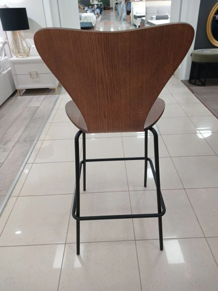 Стул барный "БОГОРИЯ". 510*550*1125 мм (ОРЕХ АМЕРИКАНСКИЙ / ЧЕРНЫЙ МЕТАЛЛ. Ш 510 * Г 550 8 В 1125 мм)