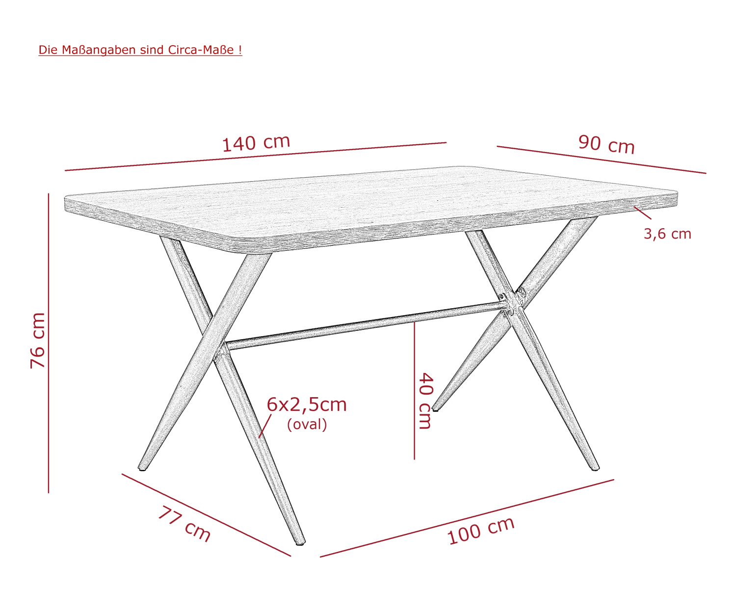Стол обеденный Menorca T. 1400*900*760 мм (ДУБ АРТИЗАН / ЧЕРНЫЙ. Ш 1400 * Г 900 * В 760 мм)