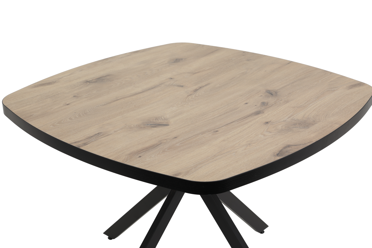 Стол обеденный "Rotterdаm T"  (ДУБ ВИКИНГ / ЧЕРНЫЙ. Размеры 1000 мм * 1000 мм * 750 мм)