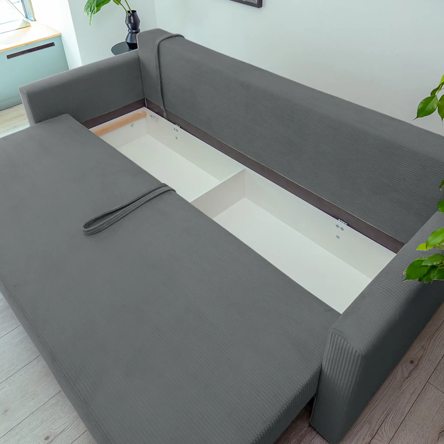 Диван прямой "РИМИНИ" Cilium графитовый (CILIUM GRAFIT. Размер 2210 мм * 980 мм * 900 мм)