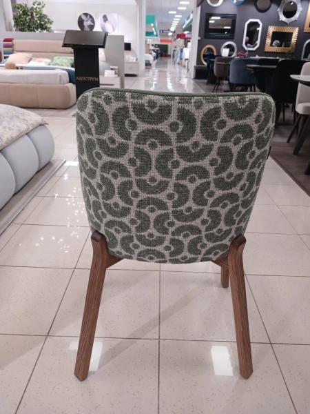 Стул кухонный "ГРАНД". 590*575*870 мм (ОРЕХ АМЕРИКАНСКИЙ / ОБИВКА ТКАНЬ SPHERE 792 ЗЕЛЕНЫЙ / FJOFD 694 ЗЕЛЕНЫЙ. Ш 590 * Г 575 * В 870 мм )