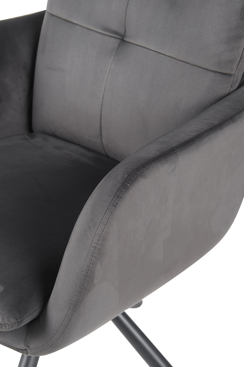 Кресло PARMA с вращением 360 градусов (ТЕМНО-СЕРЫЙ / ЧЕРНЫЙ. Ш 630 * Г 700 * В 910 мм )