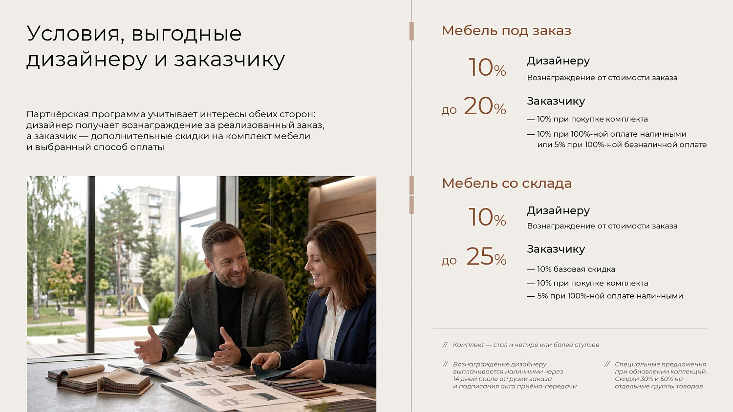 Обеденные группы для дизайнерских проектов