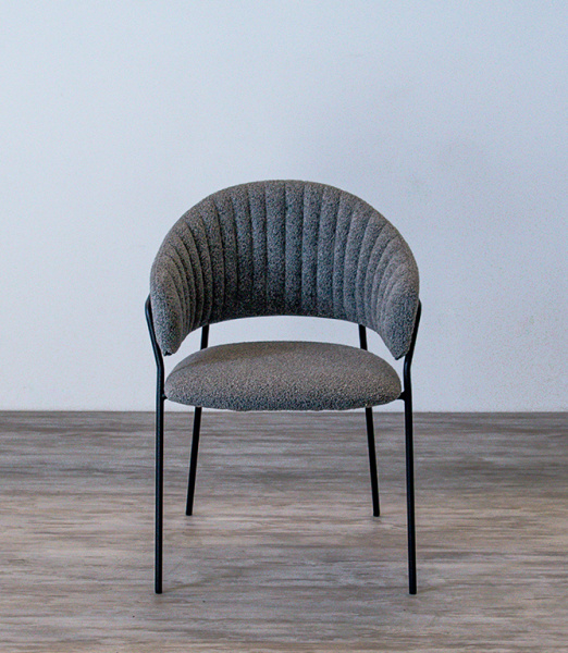 Стул кухонный DX 2455 (Цвет ТКАНЬ UF995-11 СЕРЫЙ / ЧЁРНЫЙ МАТОВЫЙ, Размер 550 мм * 530 мм * 810 мм)