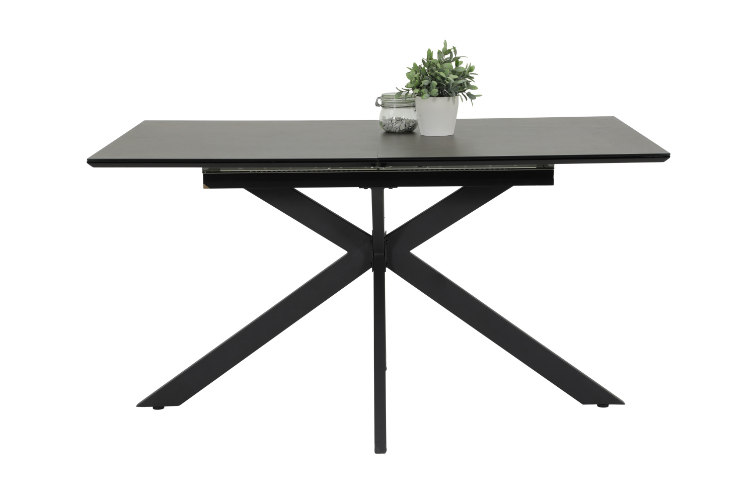 Стол обеденный раскладной FENJA II T  (СТЕКЛО / АНТРАЦИТ, 920612 83/28, 1400 мм - 1800 мм * 760 мм * 900 мм)