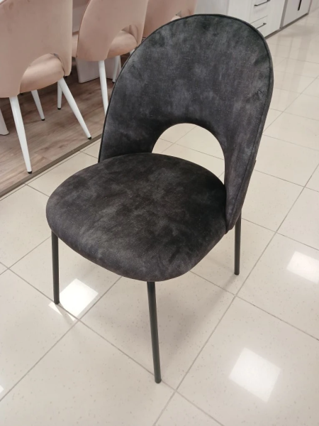 Стул кухонный DR-20178C (UF915-01B АНТРАЦИТ / ЧЕРНЫЙ МАТОВЫЙ. Размер ШГ 640 мм * Ш 500 мм * В 840 мм * ВС 470 мм   )