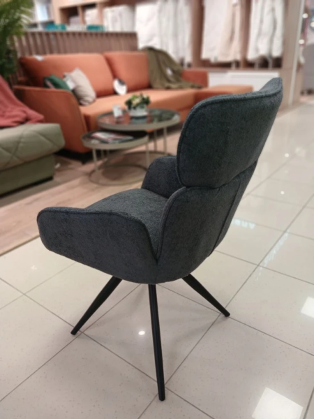 Стул "ТРИС 360" поворотный (BELLA 14 ANTRACITE / НОЖКИ ЧЕРНЫЕ)