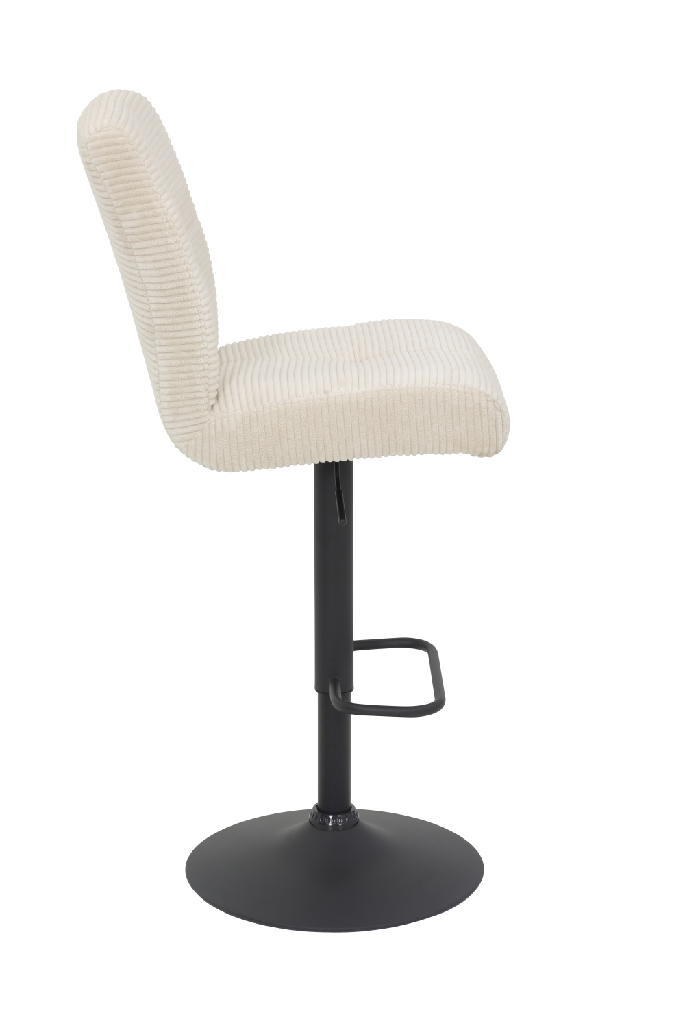 Стул барный Leni I H поворотный 360° (КРЕМОВЫЙ / ЧЕРНЫЙ.  Ш 440 * Г 590 * В 1020-1240 мм )