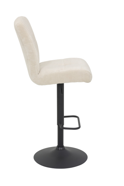 Стул барный Leni I H поворотный 360° (КРЕМОВЫЙ / ЧЕРНЫЙ.  Ш 440 * Г 590 * В 1020-1240 мм )