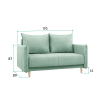 Диван прямой "ЛУЧШИЙ ДРУГ 150"  (МЯТНЫЙ VELUTTO 14. Размер 1700 мм * 890 мм * 870 мм)