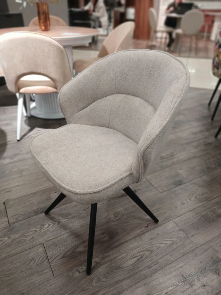 Стул "ИРИС 360" поворотный (BELLA03 LATTE / НОЖКИ ЧЕРНЫЕ)