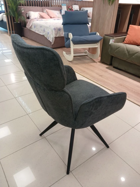 Стул "ТРИС 360" поворотный (BELLA 14 ANTRACITE / НОЖКИ ЧЕРНЫЕ)