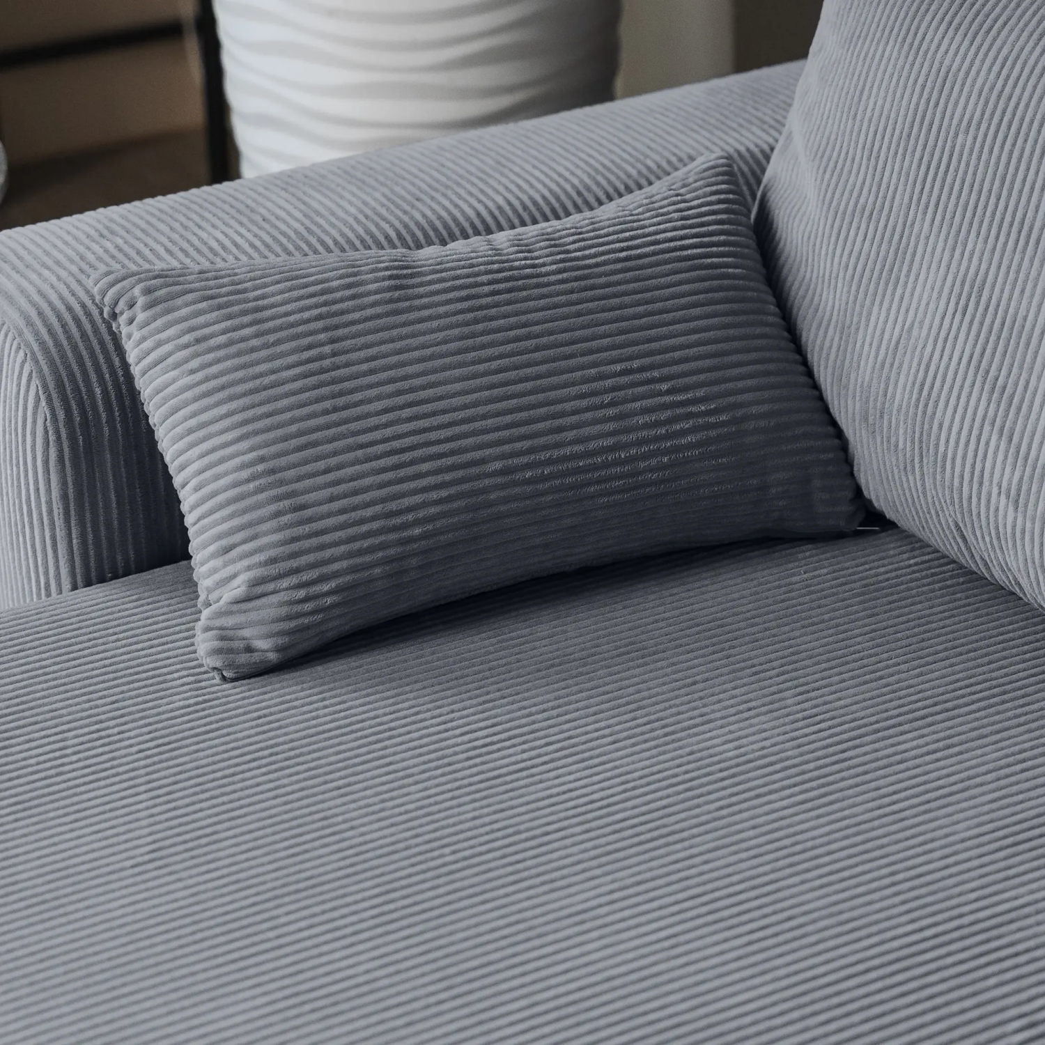 Диван угловой "ДОЛГОЖДАННЫЙ ОТПУСК" (CILIUM GREY. Размер 2480 мм * 1300 мм * 670 мм)