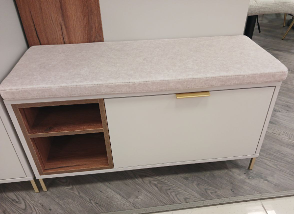 Прихожая № 4 "Кашемир/золото" 1600*400*2100. ЛДСП Кашемир/ Дуб Гудзон Амаретто