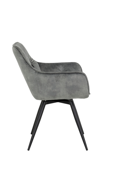 Кресло "Florentina S" поворотное  (Цвет ВЕЛЮР СЕРЫЙ 50 / ЧЁРНЫЙ, Размер 560 мм * 820 мм * 630 мм)