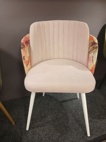 Стул кухонный "ПЕНЕЛОПА" поворотный (ВЕЛЮР LOVERS 5 / БЕЛЫЙ МУАР. 840мм *510 мм *480 мм)