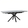 Стол обеденный "Элит 4" раскладной (КЕРАМОГРАНИТ СЕРЫЙ МАТОВЫЙ / ЧЁРНЫЙ МАТОВЫЙ, 1400-2040 мм * 750 мм * 800 мм)