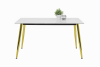 Стол обеденный "Xenia T" керамика (МРАМОР БЕЛЫЙ ГЛЯНЦЕВЫЙ / ЗОЛОТОЙ. Размеры 1400 мм * 800 мм * 760 мм)