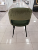 Стул кухонный "ПАЛЬМА".  (ЗАСПИННИК: ВЕЛЮР AURORA SAGE / СПИНКА, СИДУШКА И ОБГОНКА: ВЕЛЮР TESORO GRASS / ЧЕРНЫЙ МУАР)